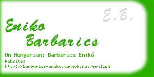 eniko barbarics business card