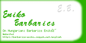 eniko barbarics business card